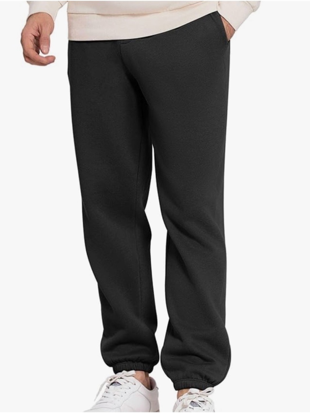 Men's Black Fleece Jogger Pants - Classic Comfort